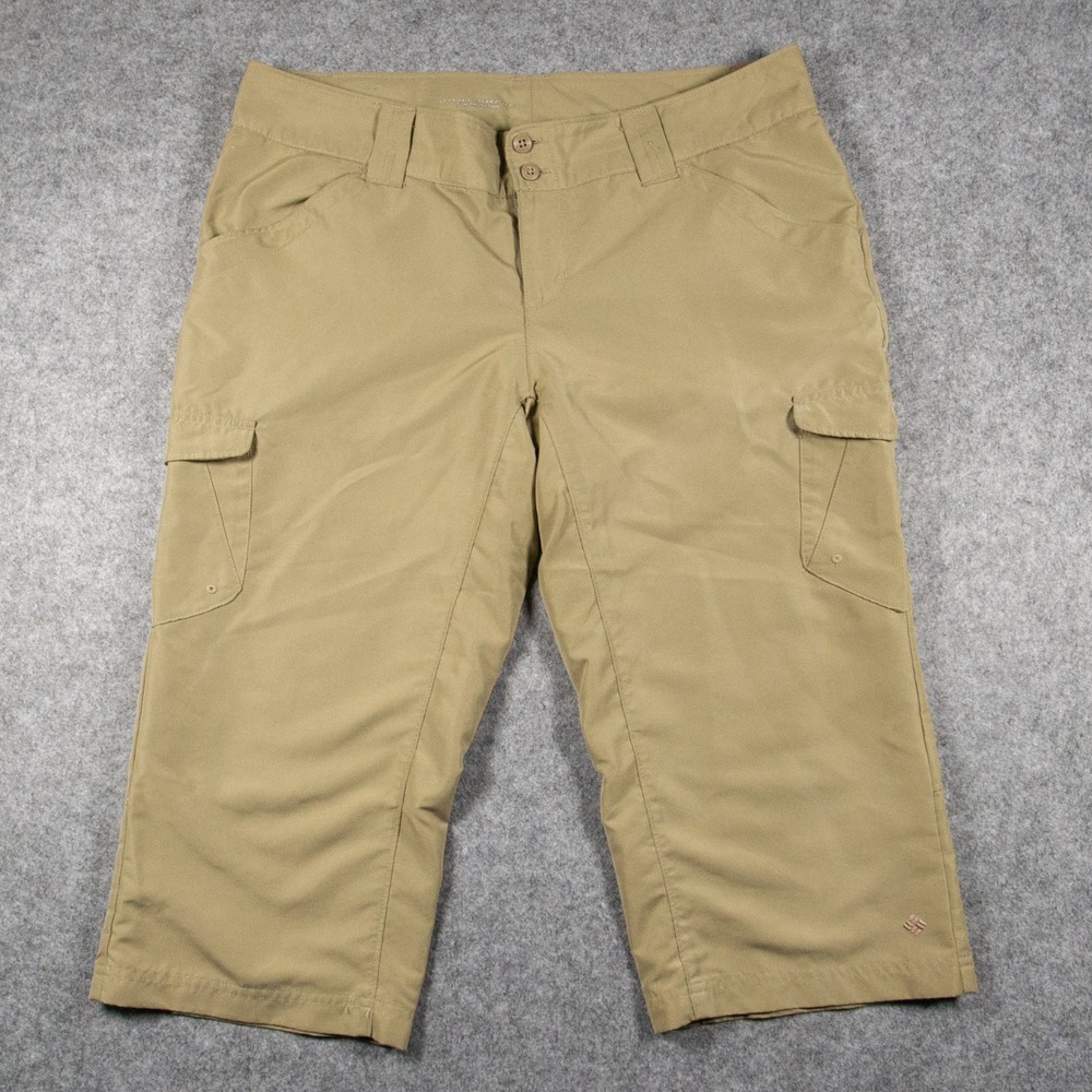 Columbia Omni-Shade Cargo Capri Hiking Pants Tan Khaki Women's Sz 6
